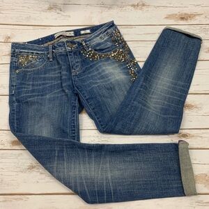 Fracomina Skinny Fit Capri Embellished Jeans